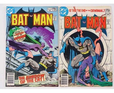 BATMAN #323 &amp; 324 - (2 in Lot) - (1980 - DC - UK Price Variant) - Catwoman &amp; Cat-Man appearances - Dick Giordano, Jim