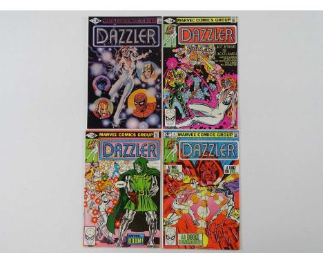 DAZZLER #1, 2, 3, 4 - (4 in Lot) - (1981 - MARVEL - US Price &amp; UK Price Variant) - First solo title for Dazzler - Flat/Un