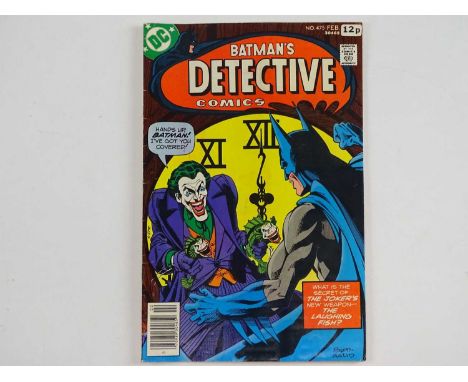 DETECTIVE COMICS: BATMAN #475 - (1978 - DC - UK Price Variant) - Joker cover and story + First appearance of the "Laughing Fi