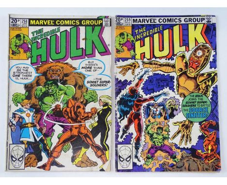 HULK #258 &amp; 259 - (2 in Lot) - (1981 - MARVEL - UK Price Variant) - First &amp; Second appearance of the Soviet Super Sol