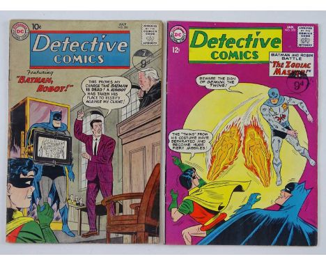 DETECTIVE COMICS: BATMAN #281 &amp; 323 - (2 in Lot) - (1960/64 - DC - UK Cover Price) - Includes Batman robot cover + First 