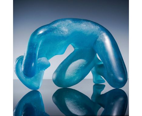Elegant and evocative, this limited edition Daum pate-de-verre sculpture titled La Cascade is the work of renowned artist Lou