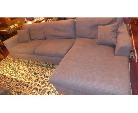 Corner sofa, aubergine upholstery 