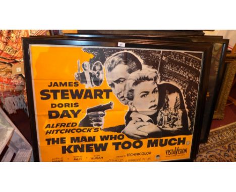An original British Quad movie poster 'The Man Who Knew Too Much' (Frame is for display purposes and is not included)