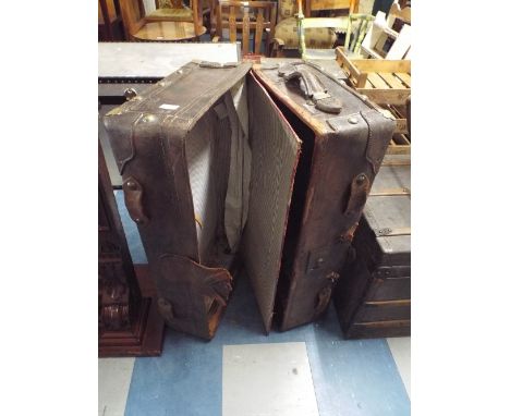 A 19th Century Brass Mounted Travelling Trunk with Compartments, 84cm Long 