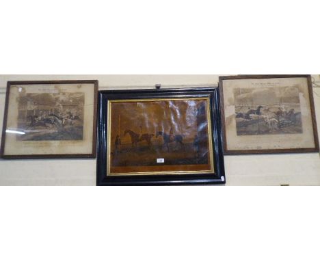 Three Horse Racing Prints to Include Hambletonian and Diamond Together with Two Plates from First Steeple Chase Series