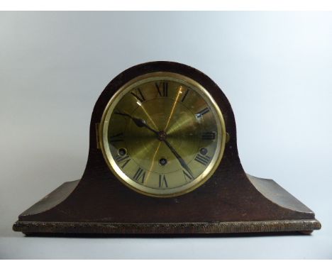 An Edwardian Westminster Chime Mantle Clock with Brass Dial