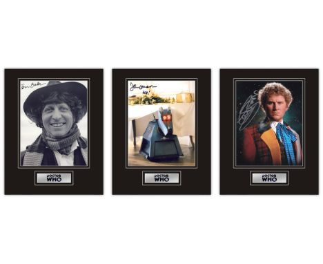 Set of 3 Stunning Displays! Dr. Who hand signed professionally mounted displays. This beautiful set of 3 displays consist of 