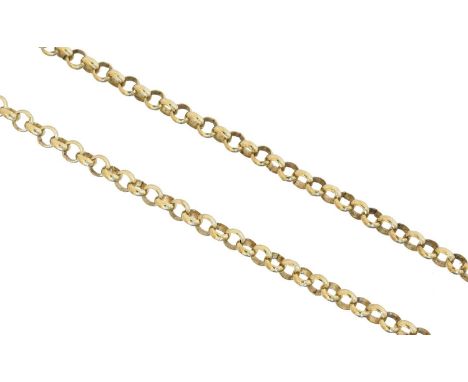 A 9ct gold chain necklace, A 9ct gold chain necklace, the belcher link chain with spring clasp, hallmarks for Sheffield, leng