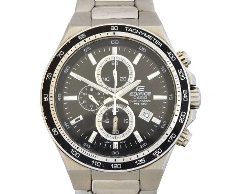 A Casio Edifice chronograph wristwatch, A Casio Edifice chronograph wristwatch, the signed circular dial with baton hour mark