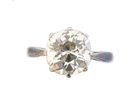 A diamond single stone ring, A diamond single stone ring, the old cut diamond weighing approx. 2.40cts within an eight claw s