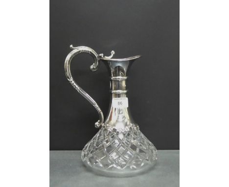 Mappin &amp; Webb Epns and glass claret jug, 27cm high