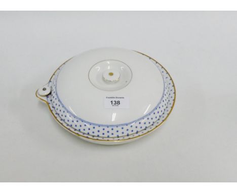 Royal Worcester bone china blue and white muffin dish and cover