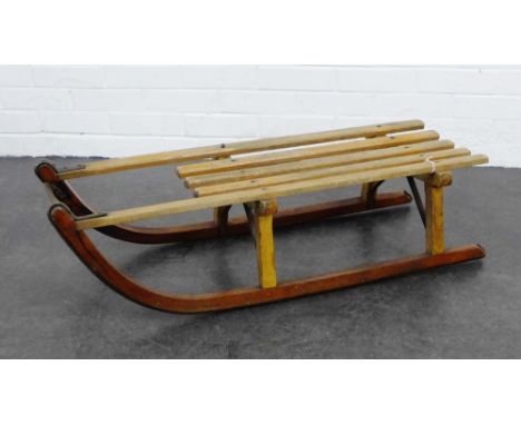 Vintage Lillywhites wooden sledge, 94 x 133cm