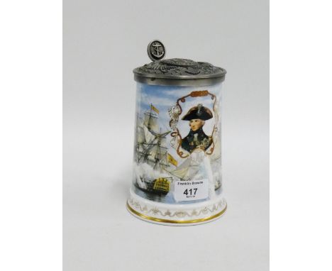 National Maritime Museum, "Nelson's Victory at Trafalgar" commemorative tankard by Royal Worcester