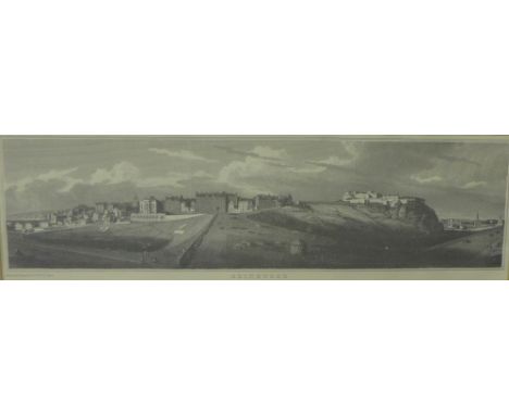Engraved print of "Edinburgh" in a glazed frame, 54 x 16cm