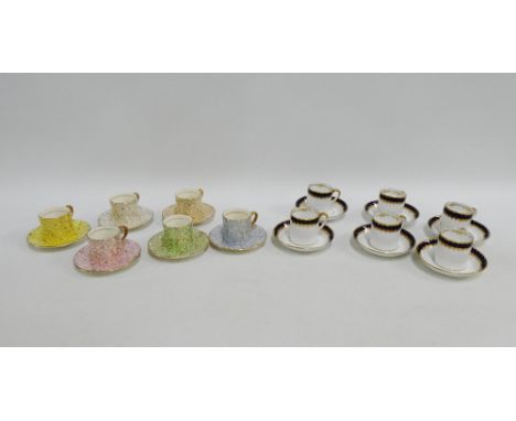 Grosvenor china set of six coffee cans and saucers, together with a Mayell set