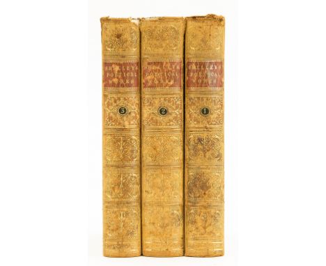 Shelley (Percy Bysshe) The Poetical Works, 3 vol., edited by Mrs. Shelley, engraved portrait frontispiece, half-titles, previ