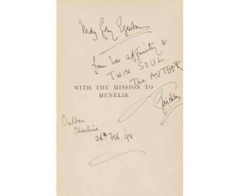 Ethiopia.- Gleichen (Edward, Count) With the Mission to Menelik 1897, first edition, signed by author, half-title, photogravu
