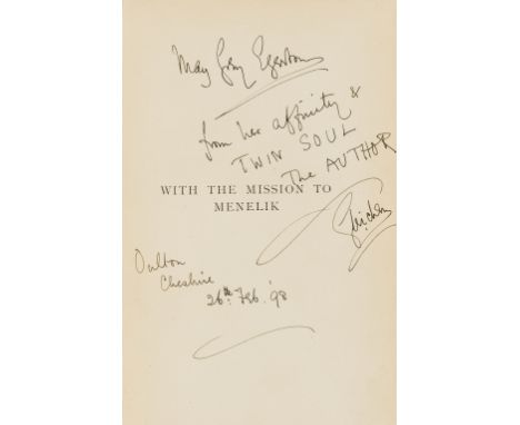 Ethiopia.- Gleichen (Edward, Count) With the Mission to Menelik 1897, first edition, signed by author, half-title, photogravu