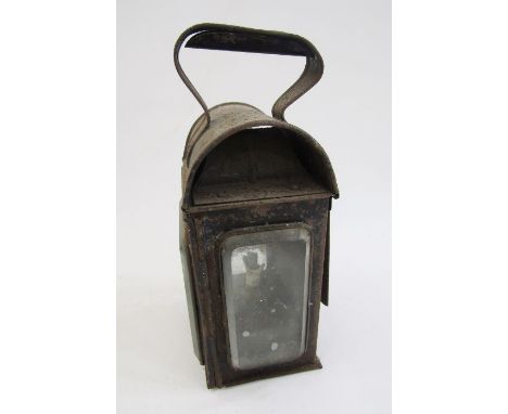 Black painted metal paraffin carriage lantern, a brass altitude meter, a large quantity of vintage keys&nbsp;and&nbsp;other c