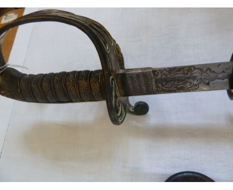 1889 pattern infantry officers sword by the Army &amp; Navy cooperative society London, with ornate brass hilt, shagreen grip