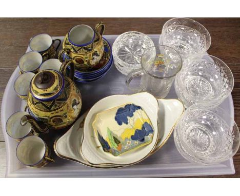 SELECTION OF CERAMICS AND GLASS
including six cut crystal pudding cups, butter dishes, japanese polychrome eggshell coffee se