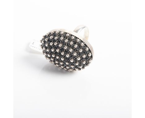 PAIR OF MIMI & MARGE SILVER EARRINGS
along with three Mimi & Marge silver rings, one ring with rose motif size J, the other t