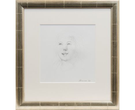 * PETER HOWSON OBE, MY DAUGHTERgraphite, signed and dated '08 25cm x 25cm Mounted, framed and under glassArtist's note : 'Luc