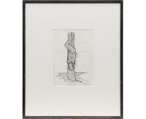 * PETER HOWSON OBE,WRONG PLACE 1994pencil on paper, signed20cm x 14cmMounted, framed and under glass