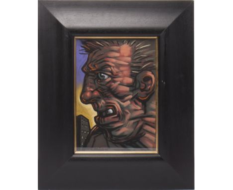 * PETER HOWSON OBE, ANGRY MAN pastel on paper, signed 30cm x 20cmFramed and under glass 