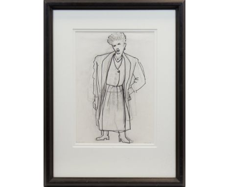 * PETER HOWSON OBE,DONNA ANNApen and charcoal on paper, signed, titled and dated '9540.5cm x 28.5cmMounted, framed and under 