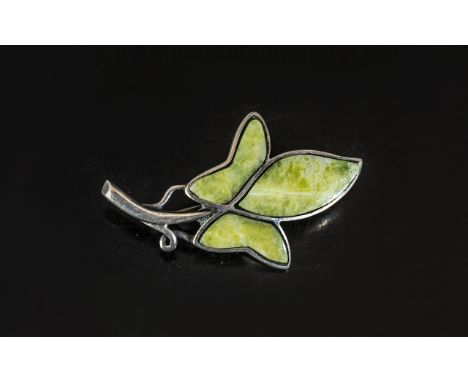 Art Nouveau Stone Set Pendant. Nice Art Nouveau Design, Lovely Stone Set In Sterling. 5 cms In Length. 