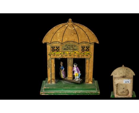 Antique Wooden Novelty Weather Vane. Novelty Weather Vane Dating Early 20th Century, Sticker to Back. 7 Inches In Height. 