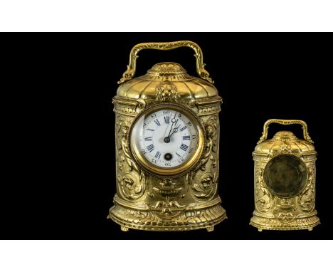 Heavy Brass Mantle Clock, Decorated with Mermaids and Dolphins. Very Well Detailed Brass Clock, Fully Decorated to Front and 