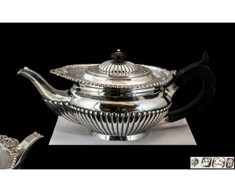 Victorian Period Superb Quality Sterling Silver Tea Pot of Pleasing Design and Proportions. Thick Gauge of Silver. Hallmark S