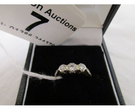 18ct 3 stone diamond set ring