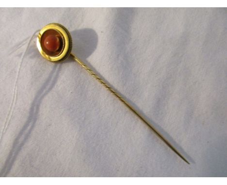 Gold Victorian coral set stick pin - Estimate £50 to £80