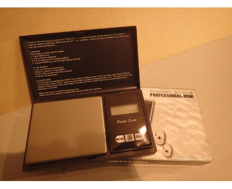 Boxed factory sealed professional mini 500g jewellery scales. P&amp;P Group 1 (£14+VAT for the first lot and £1+VAT for subse
