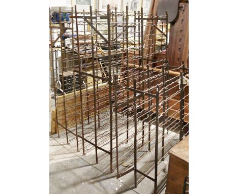 Three vintage wrought iron wine racks (3)&nbsp;Condition ReportPossibly late 19th/early20th century. 
Large rack - H.157cm x 