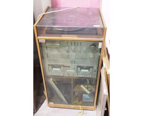 Vintage Amstrad stereo unit&nbsp;to include stereo amplifier, stereo tuner and twin cassette deck, a vintage Bush personal st