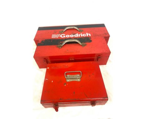 3 Snap on tool boxes with tools 
