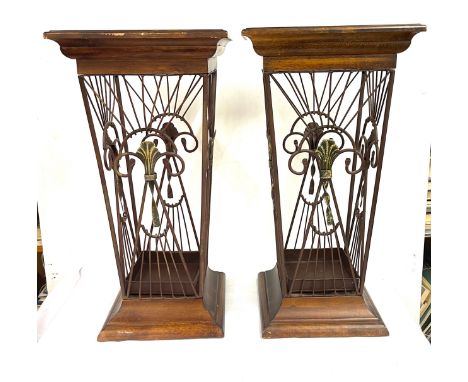 Pair of ornate stick stands each measures 22 inches tall 