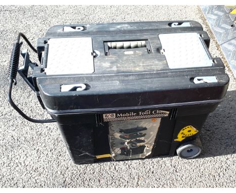 A large ZAG tool box with contents to include- sockets, hammers, pilers, tape measures etc 