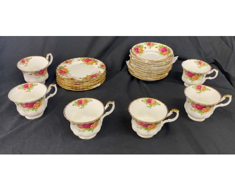 Selection of Royal Albert Old Country Rose to include 6 cups and saucers, 10 side plates 