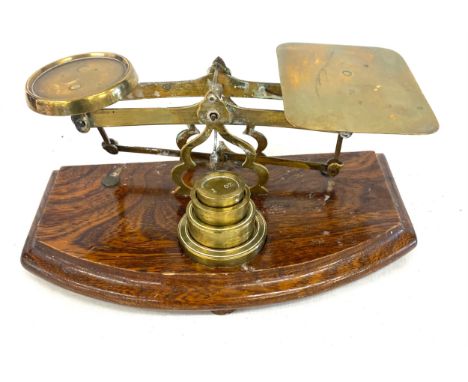 Vintage miniature brass weighing scales 