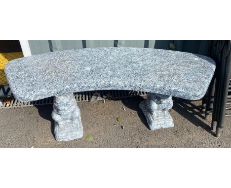 Concrete garden bench measures approx 17 inches high and 45 inches width 