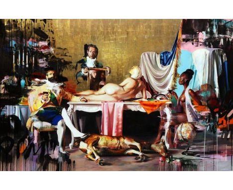 Conor Harrington (Irish 1980-), 'When We Were Kings', 2012, giclée with 22-carat gold leaf and silkscreen gloss on 330gsm Som