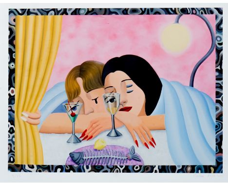 GaHee Park (South Korean 1985-), 'Typsy Lovers', 2021, inkjet print with glossy varnish on nails and glasses and satin varnis