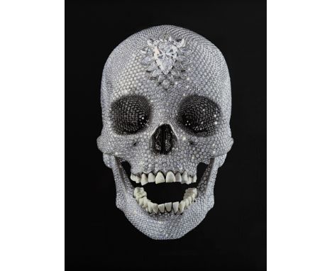 Damien Hirst (British 1965-), 'For The Love Of God - Wonder', unique silkscreen with applied diamond dust on black wove paper